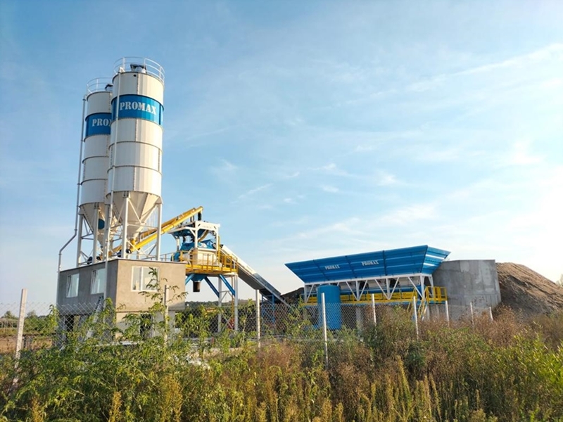 100m³/h Compact Concrete Batching Plant